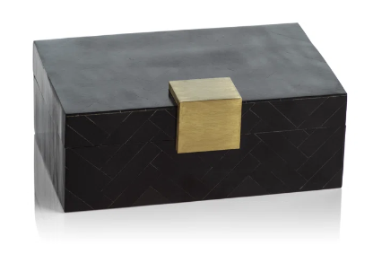 Black Resin Chevron Box