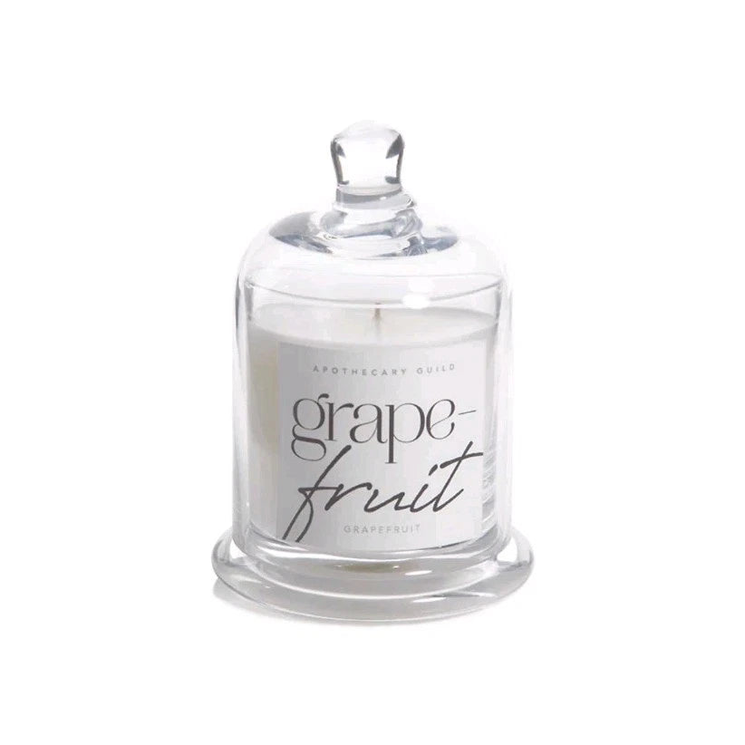 APOTHECARY GUIL CANDLE WITH GLASS DOME-GRAPEFRUIT JUNIPER