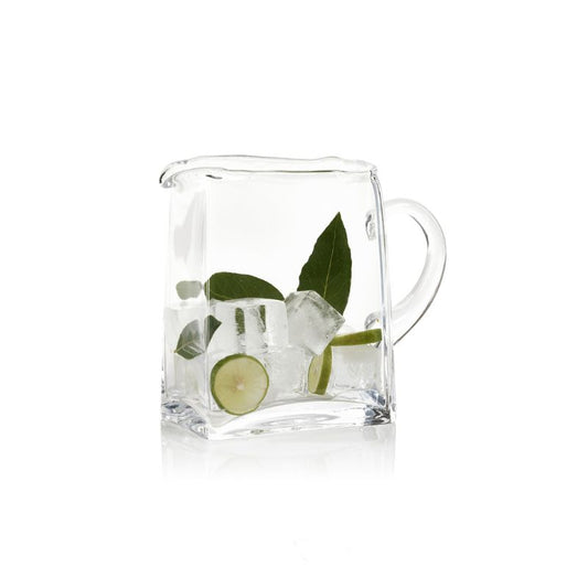 ZODAX BEAUFORT BLOWN GLASS SCISSOR CUT PITCHER