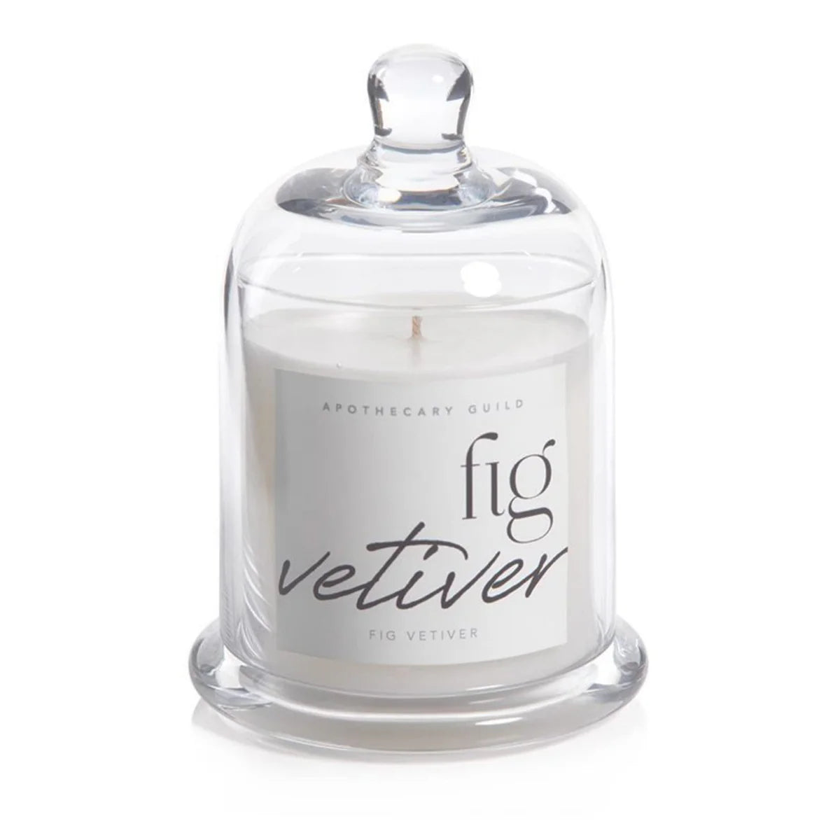 APOTHECARY GUILD CANDLE WITH GLASS  DOME-FIG VETIVER