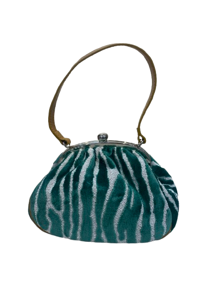 GLENDA GIES PURSE/BABY CHLOE-ZEBRA IN TURQUOISE