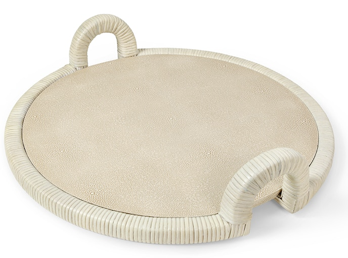 Faux Shagreen Serving Tray