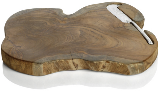 Teak Wood Server with Knife