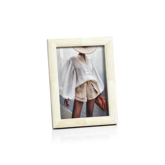 ZODAX WHITE BONE PICTURE FRAME/ 5" X 7"