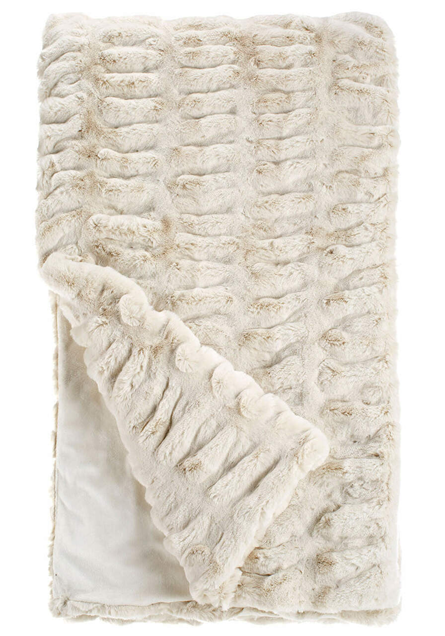Couture Collection Ivory Mink Faux Fur Throws