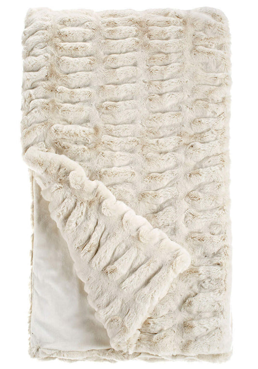 Couture Collection Ivory Mink Faux Fur Throws