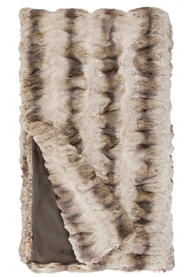 Couture Collection Truffle Chinchilla Faux Fur Throws