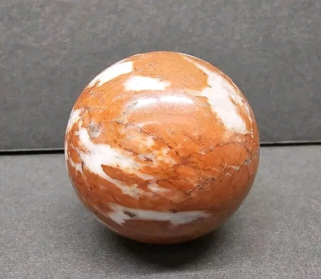 MARBLE BOOKENDS/ ORANGE BALL