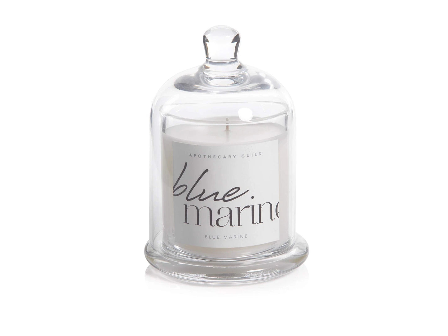 APOTHECARY GUILD CANDLE WITH GLASS DOME-BLUE MARINE